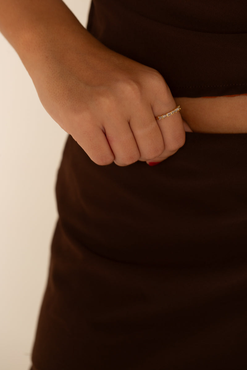 Anel Baguete - Anel Dourado Lucky Bijoux