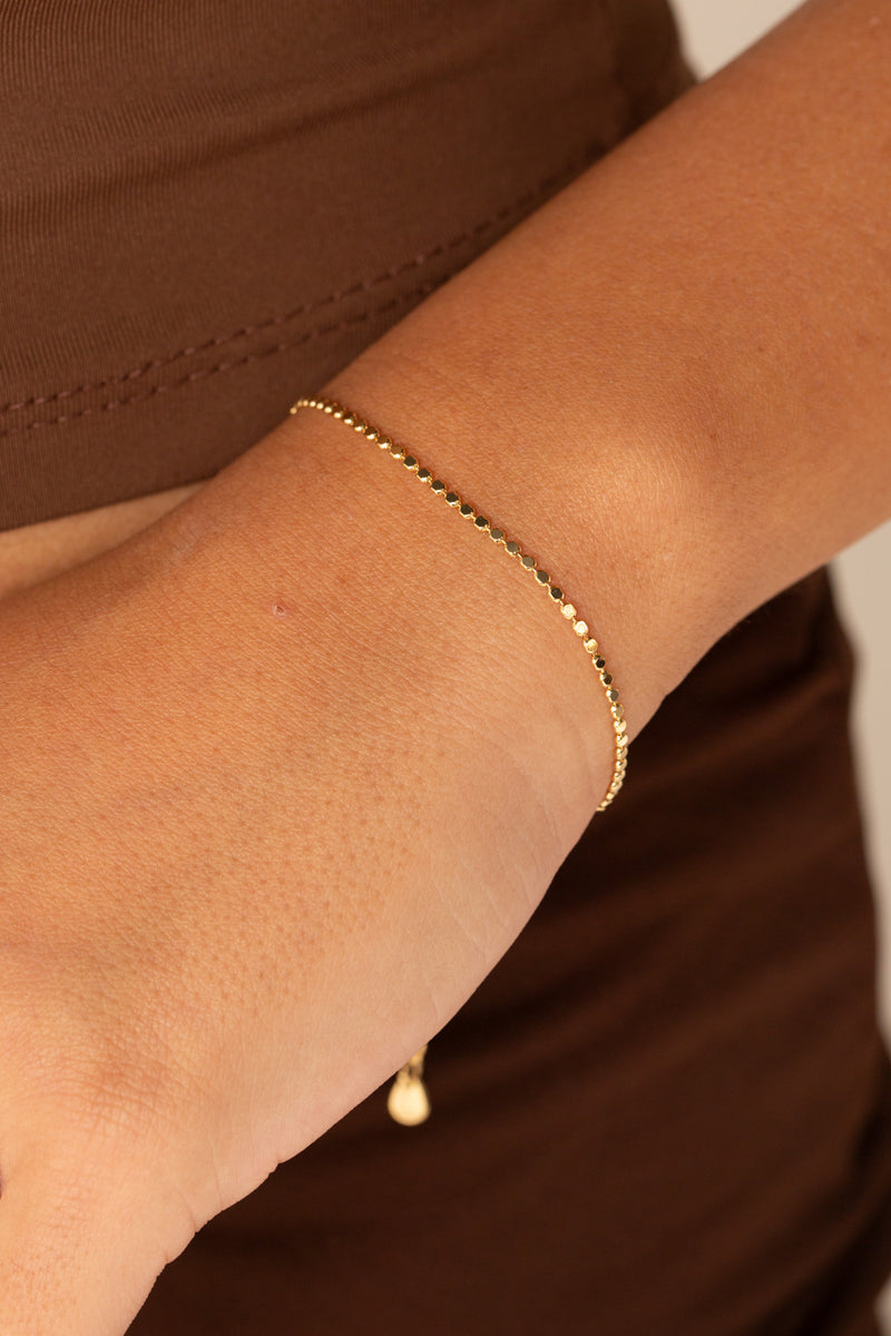 Pulseira Achatada Mini - Pulseira Ouro 18k Lucky Bijoux
