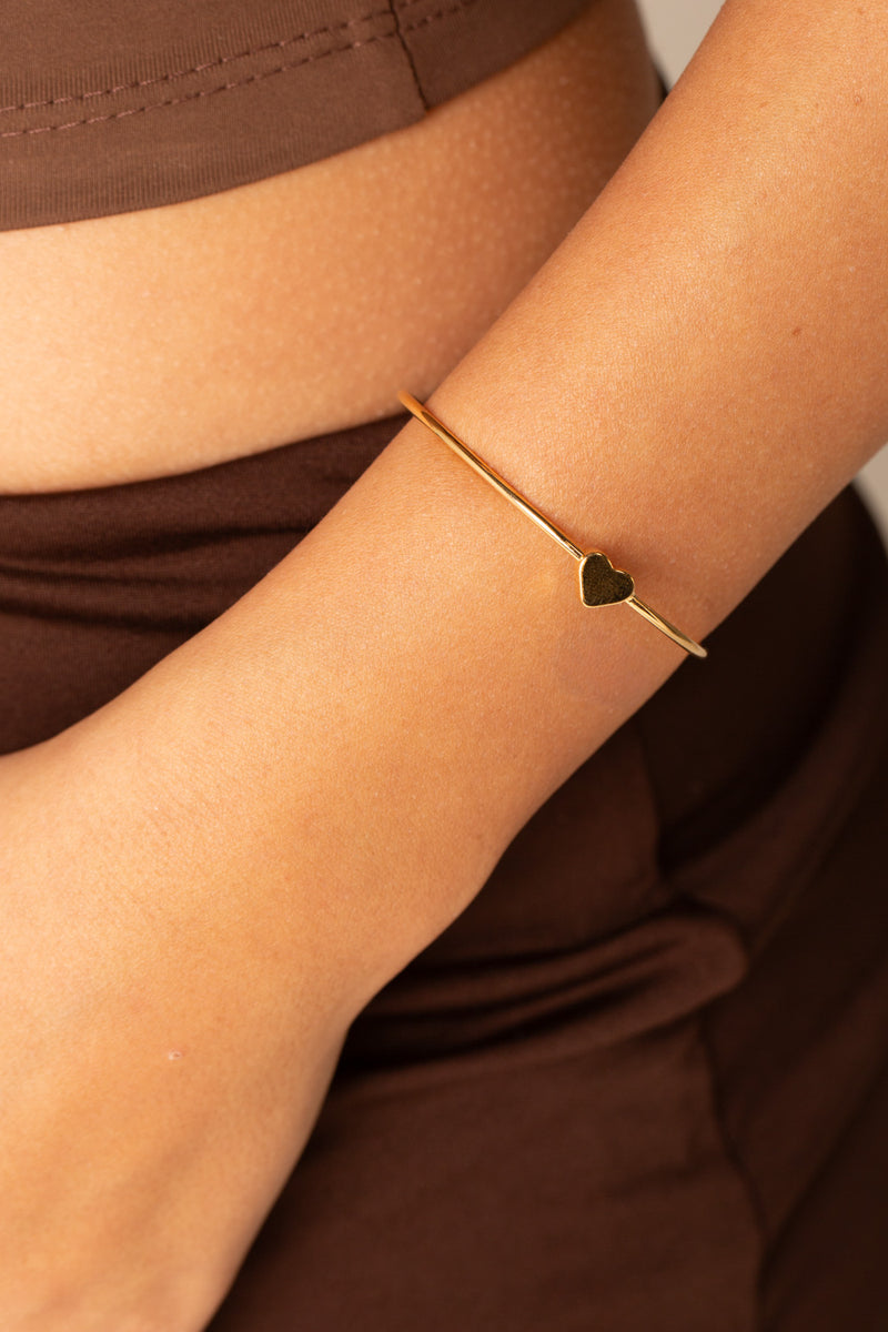 Pulseira Single Heart - Bracelete Dourado Lucky Bijoux