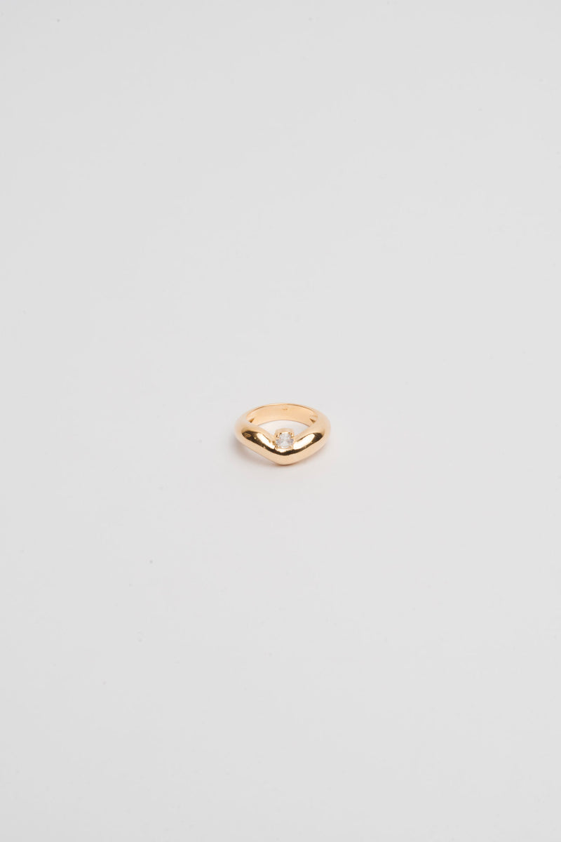 Anel Crystal Wave - Anel Dourado Lucky Bijoux