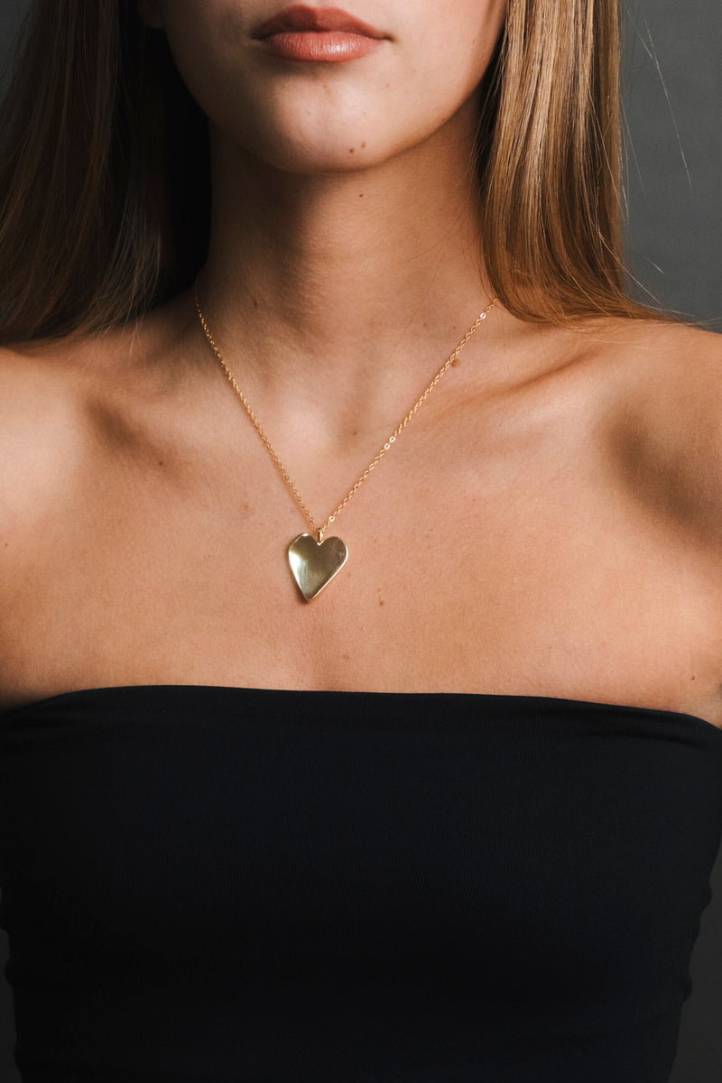 Colar Golden Heart - Colar Dourado Lucky Bijoux