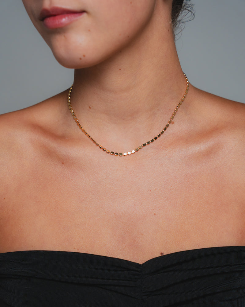Choker Achatada - Colar Dourado Lucky Bijoux