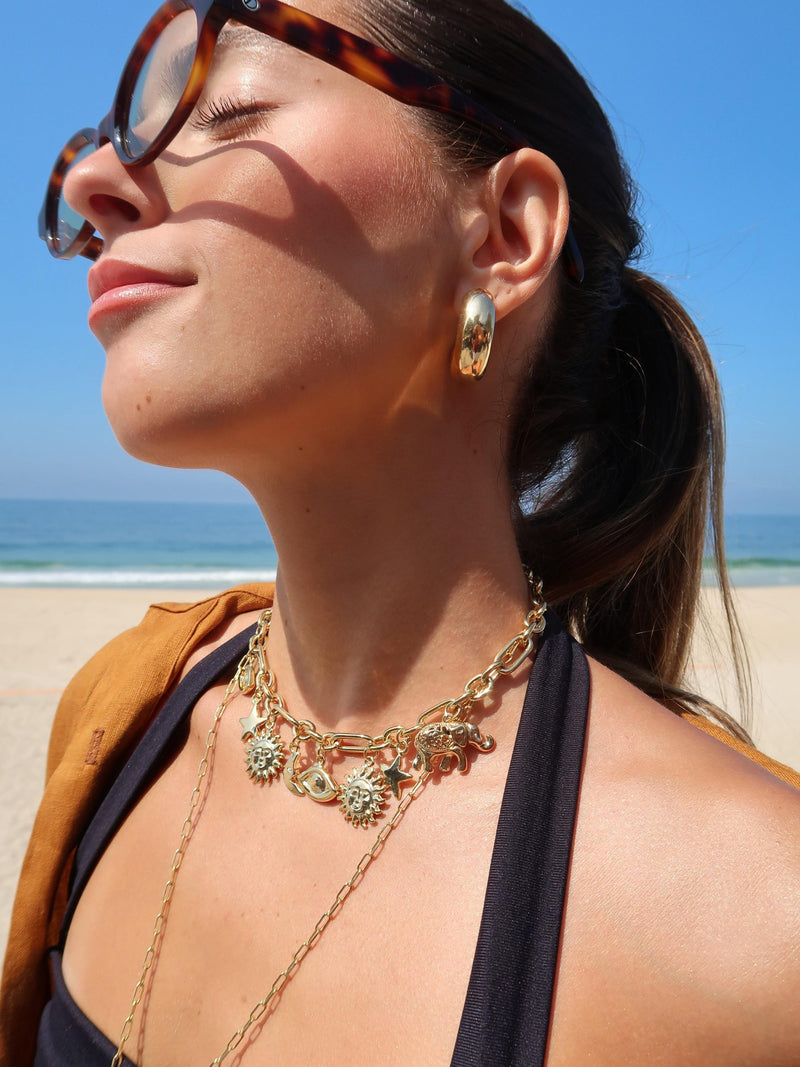 Choker Pingentes - Colar Dourado Lucky Bijoux