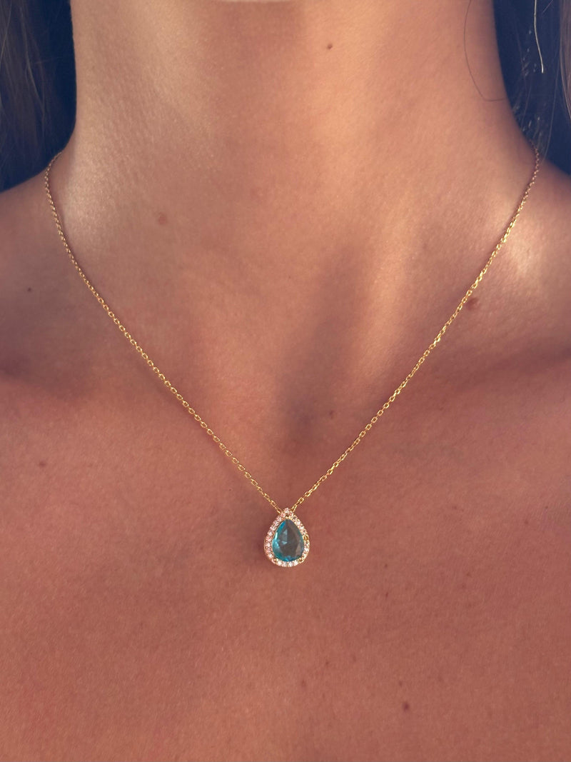 Colar Gota Azul