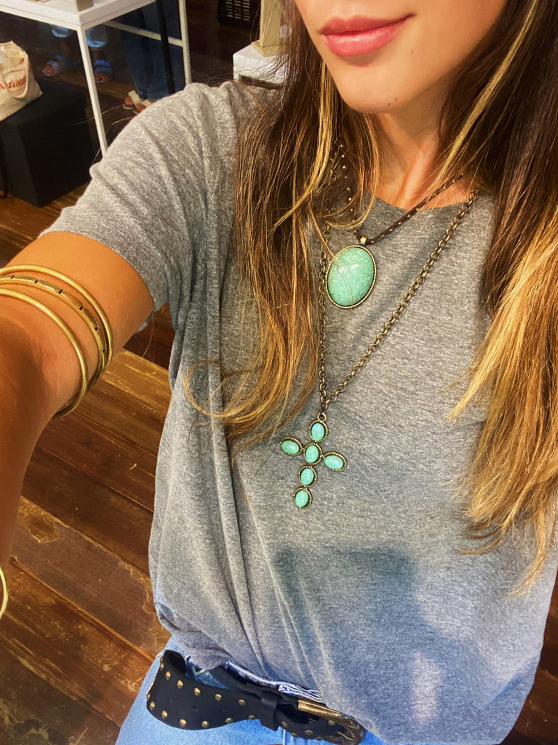 Mix Boho Turquesa - Colar Dourado Lucky Bijoux