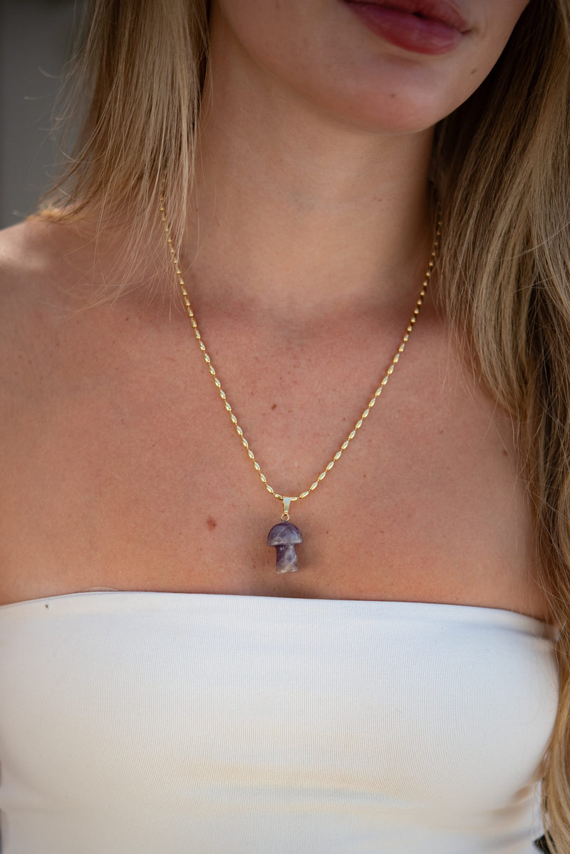 Colar Cogu Ametista - Colar Dourado Lucky Bijoux