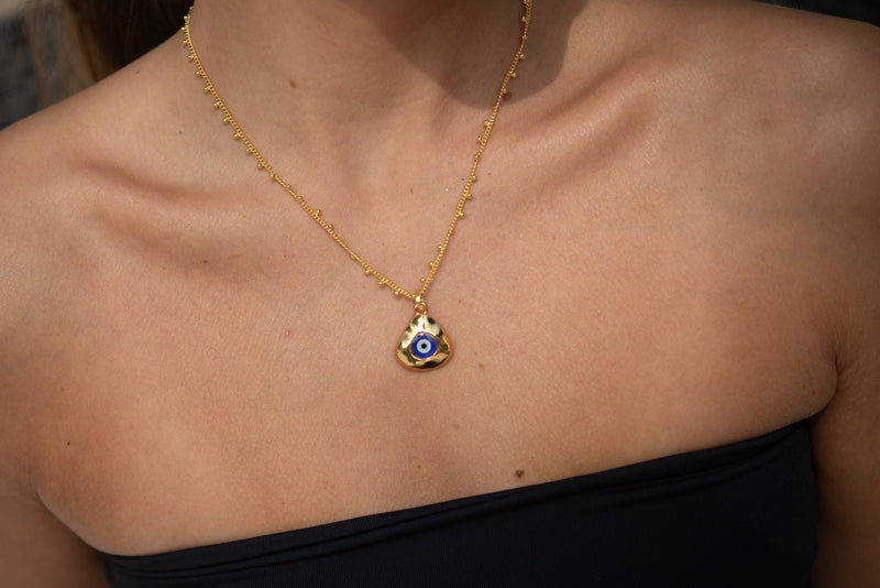 Colar Golden Eye - Colar Dourado Lucky Bijoux