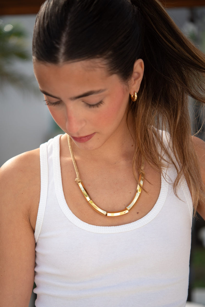 Colar Golden Rope - Colar Dourado Lucky Bijoux