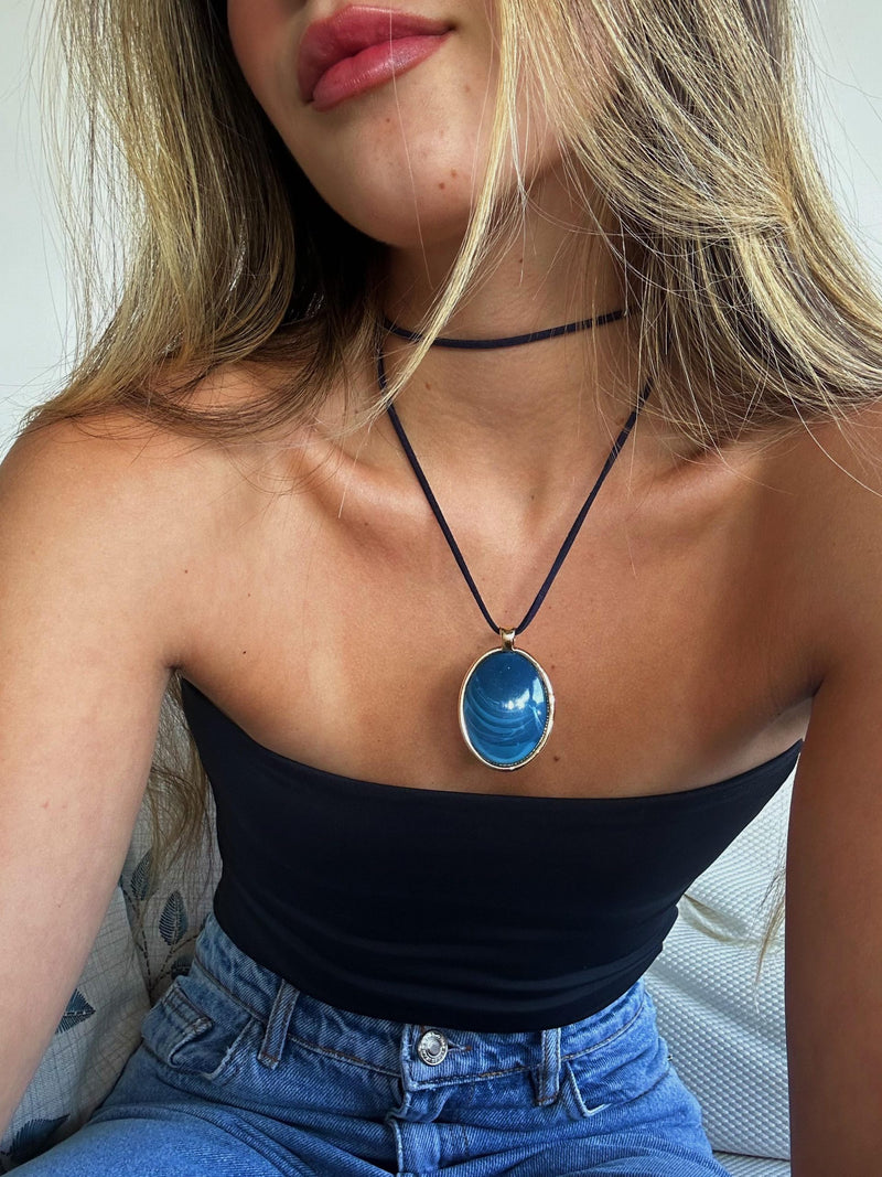 Colar Dali Azul - Lucky Bijoux