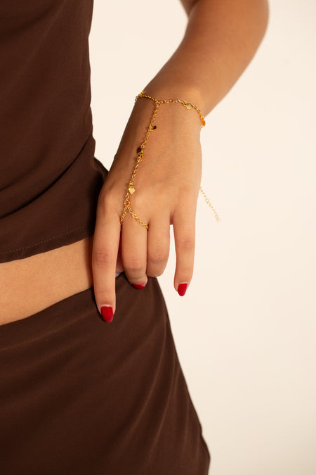 Hand Chain Hearts - Pulseira Ouro 18k Lucky Bijoux