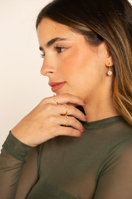 Argolinha Daisy - Argola Dourada Lucky Bijoux