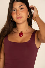 The Lucky Necklace - Bordô - Colar Dourado Lucky Bijoux