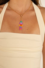 Colar Colorful Beaded Fish - Colar Dourado Lucky Bijoux