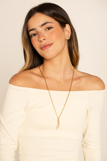 Colar Basic Dente - Colar Dourado Lucky Bijoux