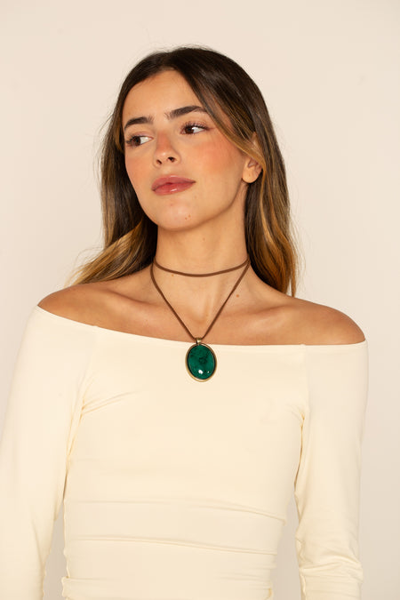 Colar Dali Verde no Courinho - Lucky Bijoux