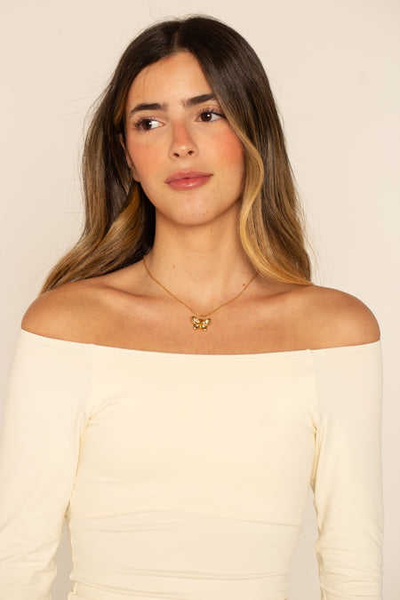 Colar Bright Butterfly - Colar Dourado Lucky Bijoux