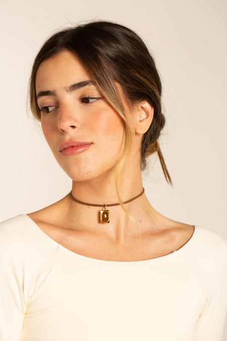 Choker Courinho Olho de Tigre - Lucky Bijoux