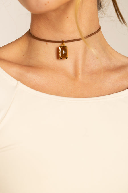 Choker Courinho Olho de Tigre - Lucky Bijoux