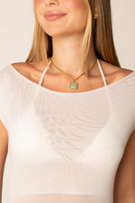 Colar Square Gem - Água Marinha - Colar Dourado Lucky Bijoux