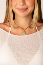 Colar Square Gem - Água Marinha