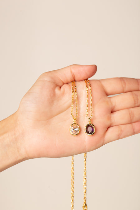 Colares Double Gem - Colar Dourado Lucky Bijoux