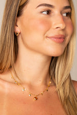 Conjunto Crystal Heart - Marrom - Colar Dourado Lucky Bijoux