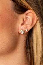 Conjunto Crystal Heart - Zircônia - Colar Dourado Lucky Bijoux