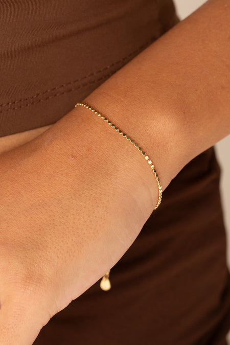 Pulseira Achatada Mini - Pulseira Ouro 18k Lucky Bijoux