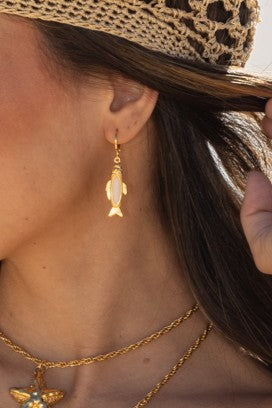 Argola White Sardine - Argola Dourada Lucky Bijoux