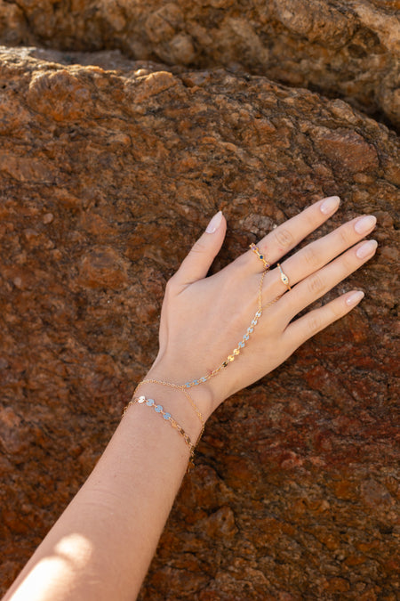 Mix Hand Chain + Pulseira Confetes - HandChain Lucky Bijoux