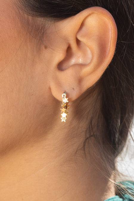 Argolinha Stars - Argola Dourada Lucky Bijoux