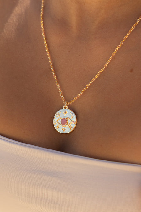 Colar Mystic Eye - Colar Dourado Lucky Bijoux