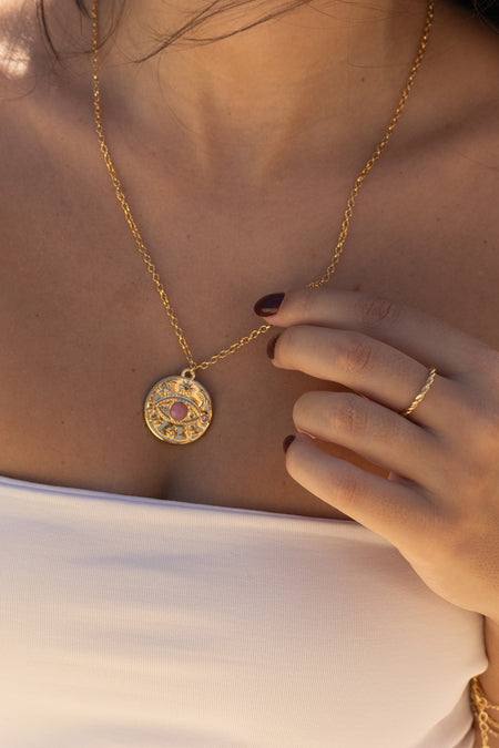 Colar Mystic Eye - Colar Dourado Lucky Bijoux