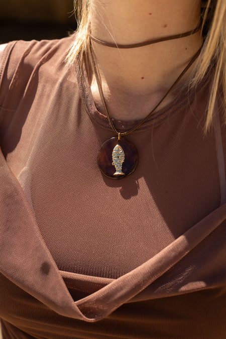 Colar Courinho Fish Medal - Lucky Bijoux