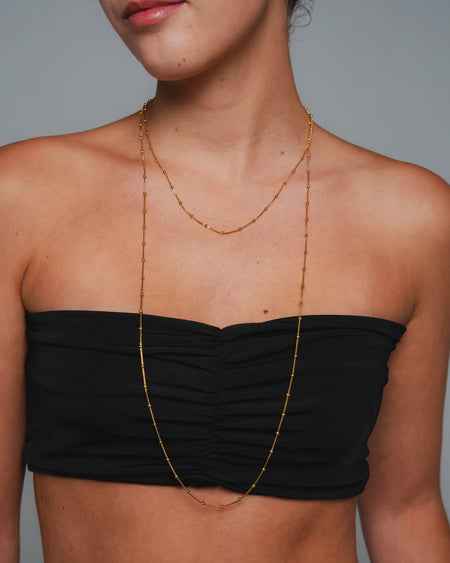 Colar 120cm de Bolinhas - Colar Dourado Lucky Bijoux