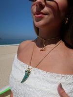 Colar Fio Baiano Dente Tribal - Colar Dourado Lucky Bijoux