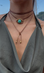 Colar Olho Turquesa - Colar Dourado Lucky Bijoux
