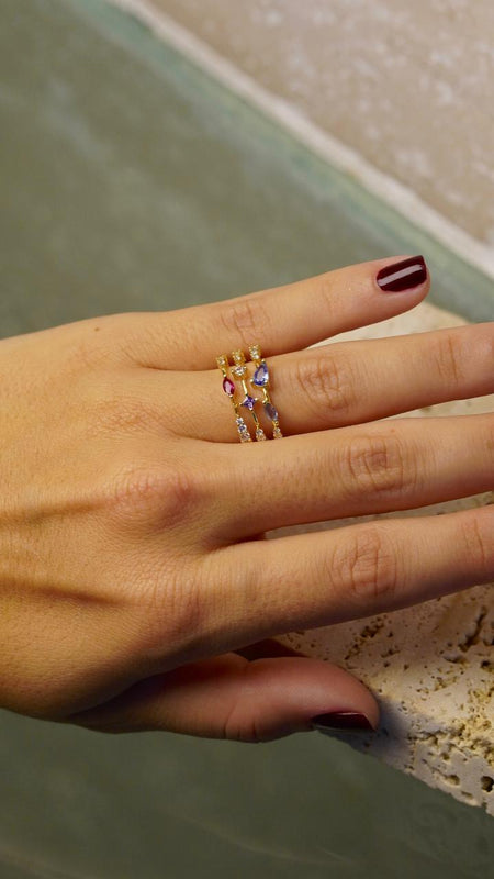 Anel Triplo Crystals