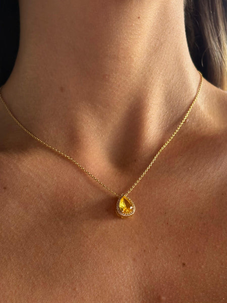 Colar Gota Citrino