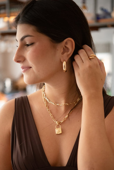 Argola Basic G - Argola Dourada Lucky Bijoux