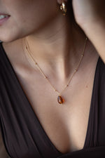 Colar Crystal Marrom - Colar Dourado Lucky Bijoux