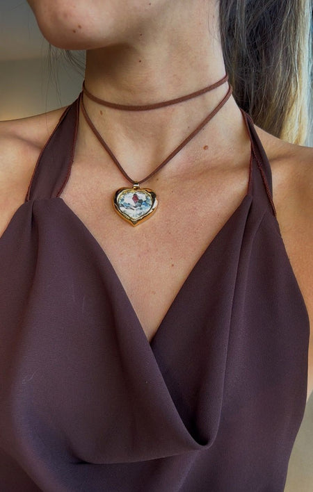 Colar Fio Crystal Heart