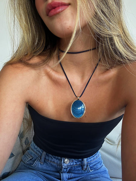 Colar Dali Azul - Lucky Bijoux