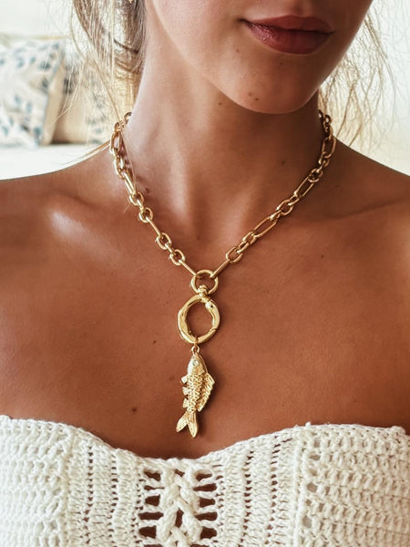 Colar Goldfish - Colar Dourado Lucky Bijoux