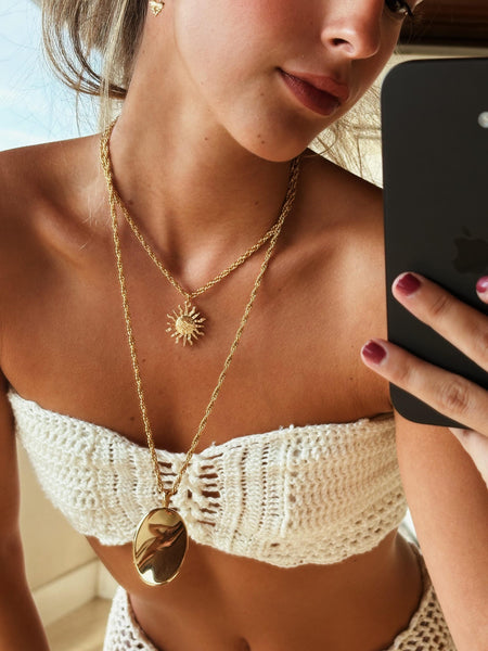 Colar Gold Medal - Colar Dourado Lucky Bijoux